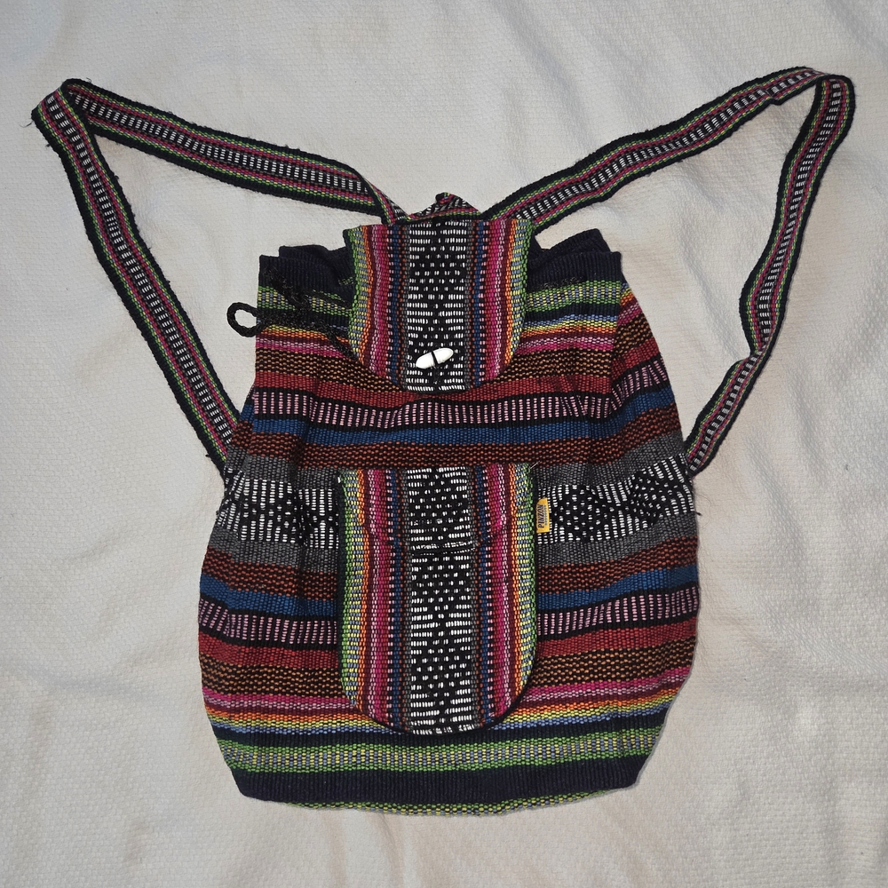 Multicolor Striped Backpack